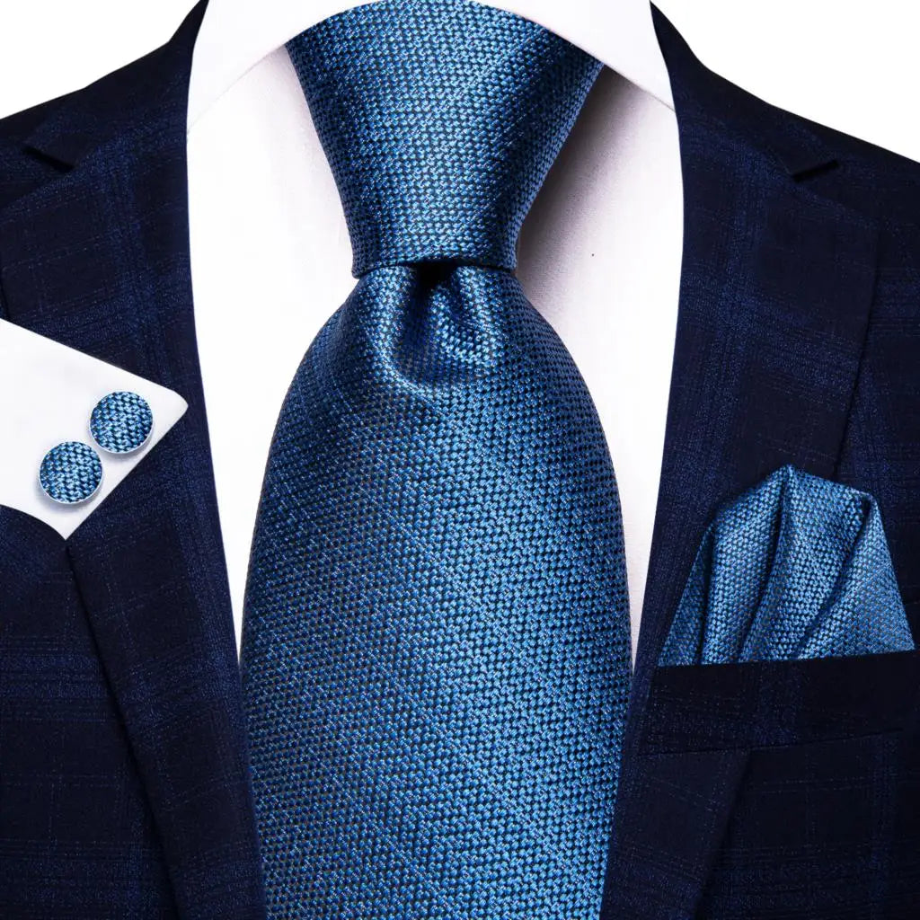 Men's Blue Cufflinks Cufflinks Set with Ties