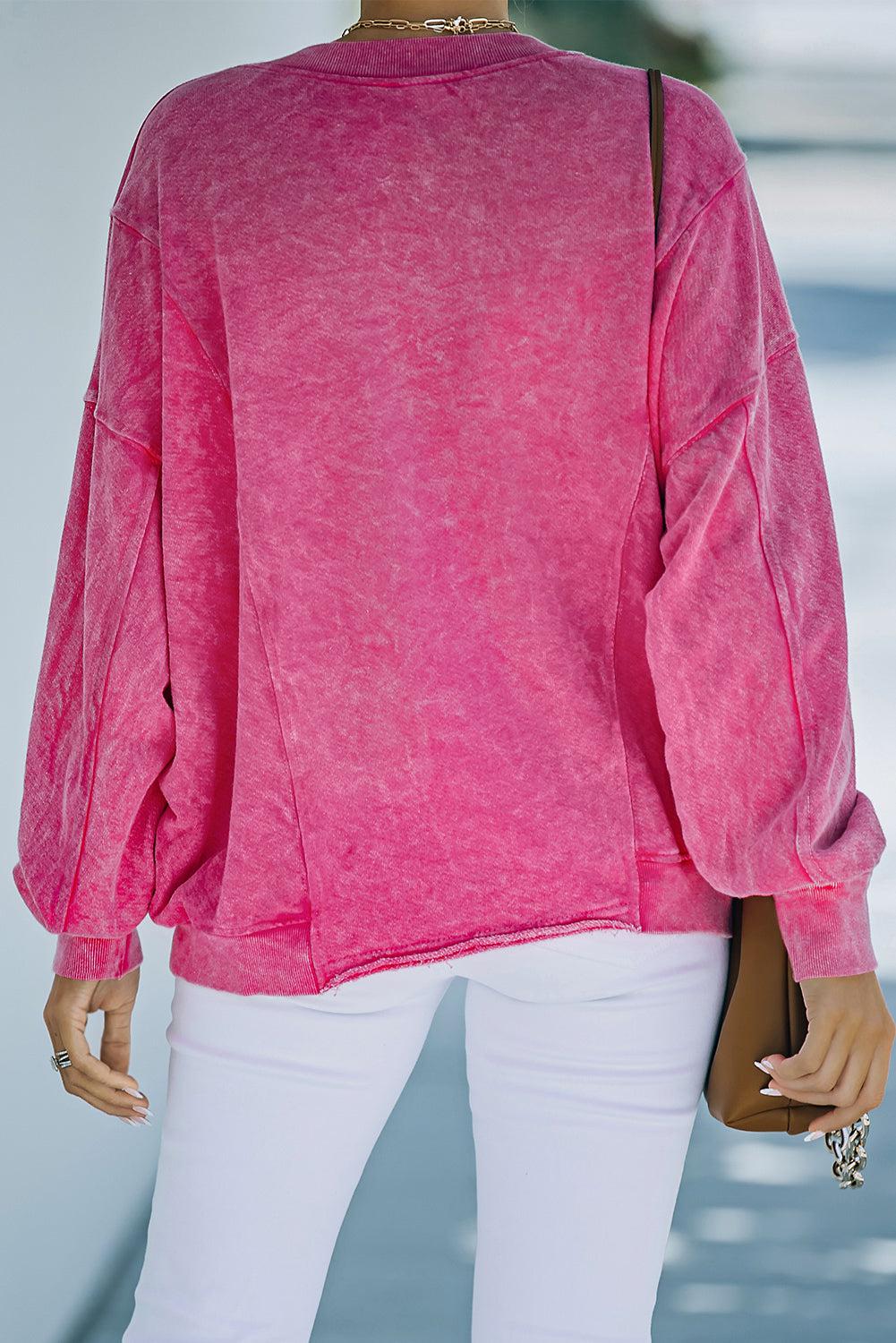 Blue Zone Planet |  Star Graphic Round Neck Dropped Shoulder Sweatshirt