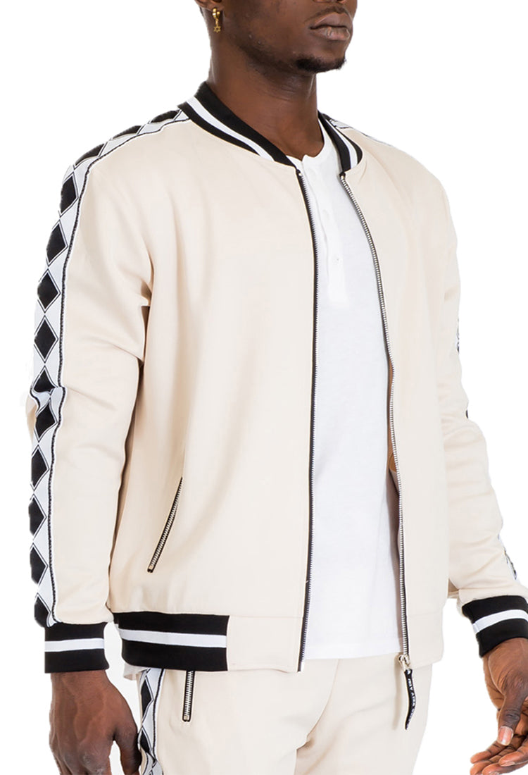 Diamond Tape Track Jacket | Zip-Up Athletic Jacket