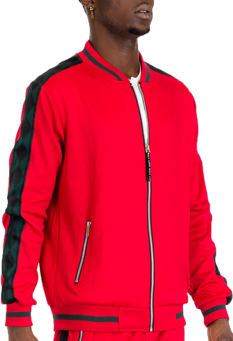 Diamond Tape Track Jacket | Zip-Up Athletic Jacket