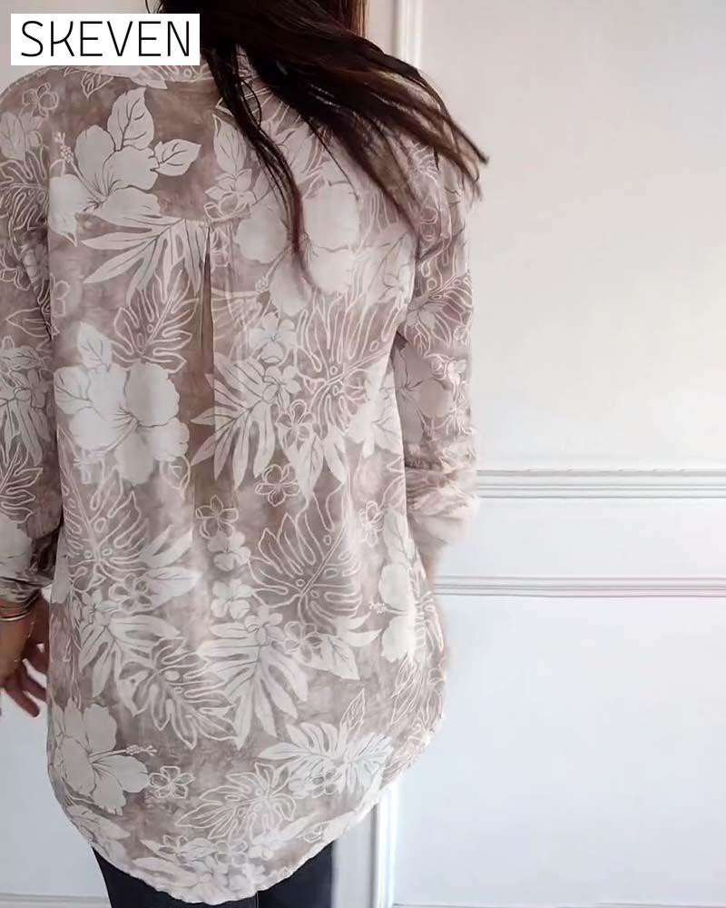 Patchwork-Top mit Paillettenblattmuster