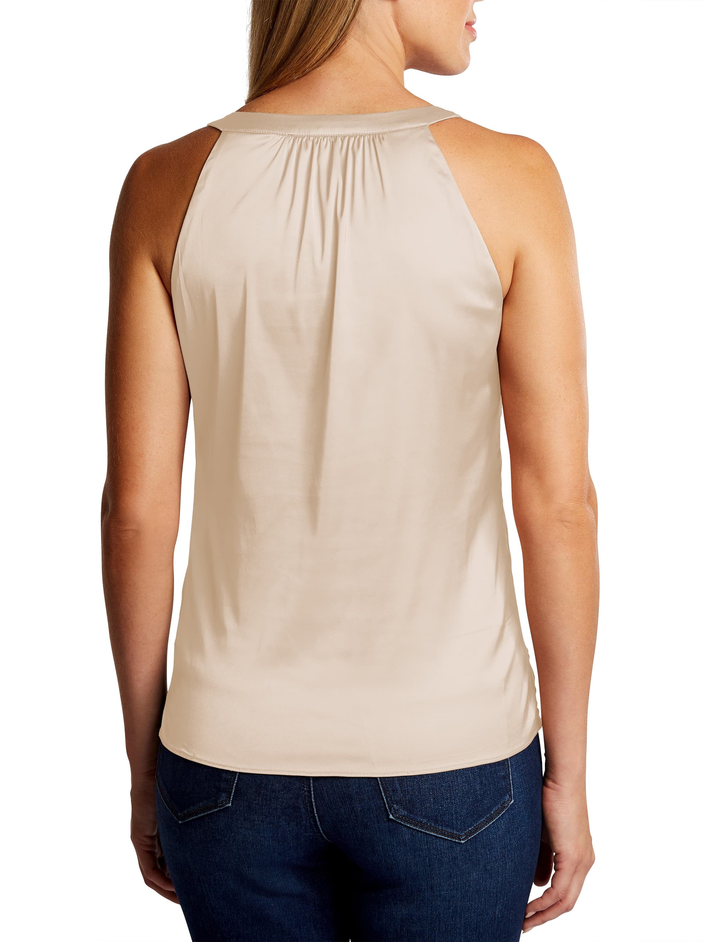 Tanktop mit V-Ausschnitt und Raffungen
