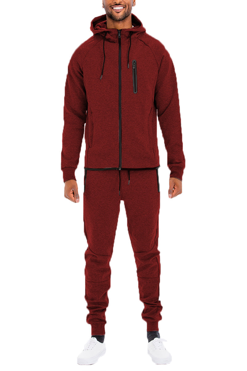 Solid Tech Sweat Set with Hoodie & Joggers