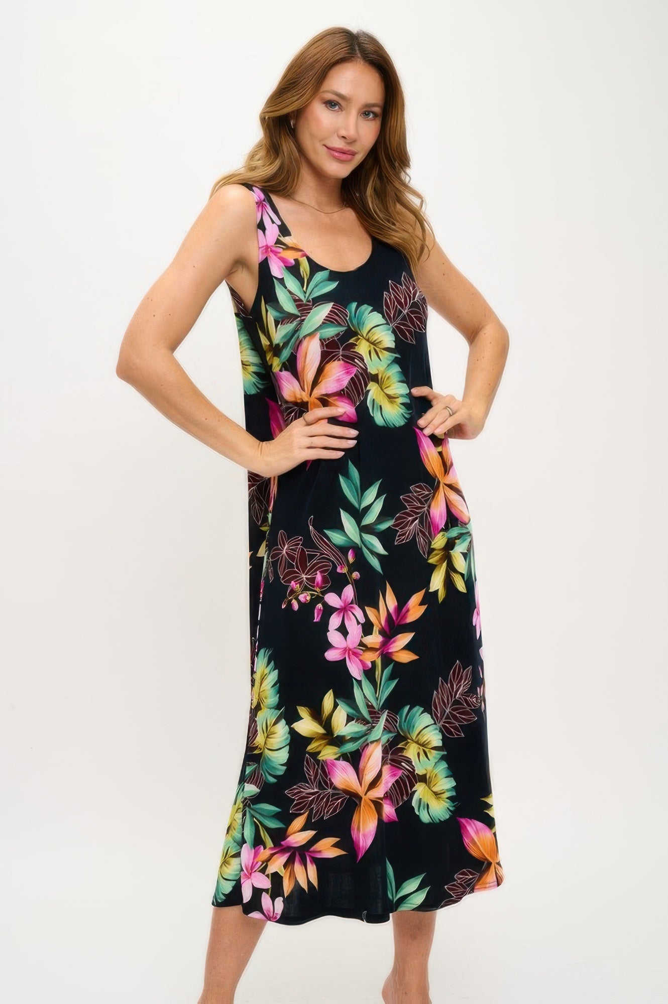 Plus Size Print Bns Tank Long Dress