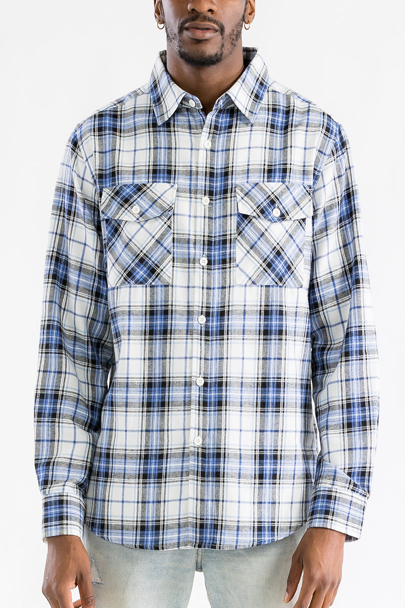 Men's Brushed Flannel Shirt – Cotton Blend