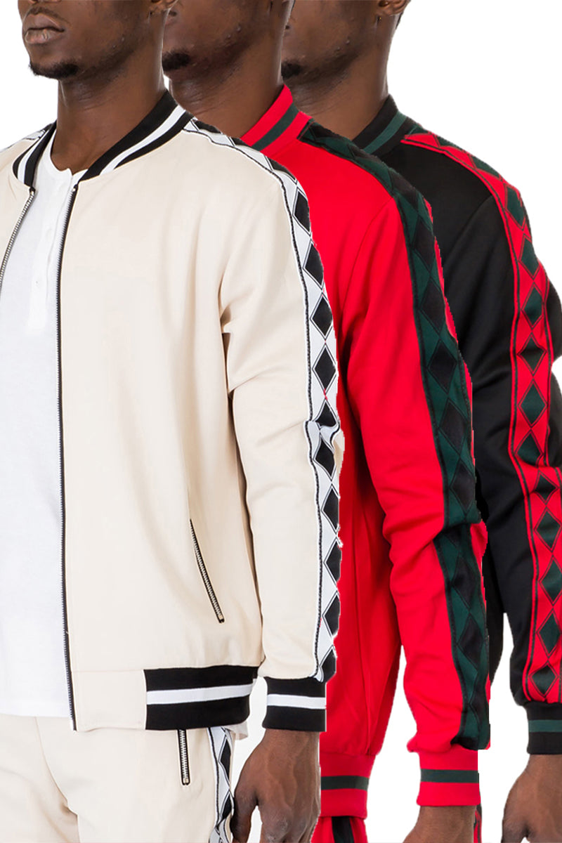 Diamond Tape Track Jacket | Zip-Up Athletic Jacket
