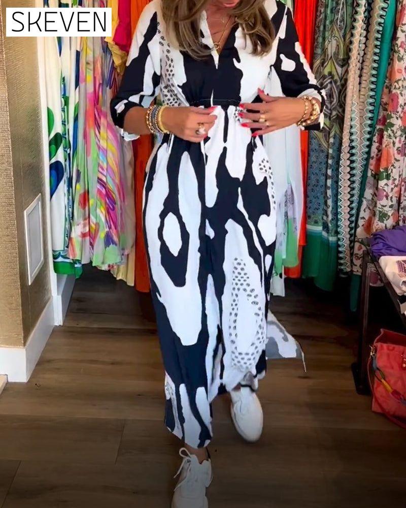 Slit V Neck Long Sleeve Dress 2023 F/W 23BF casual dresses Clothes Dresses Spring