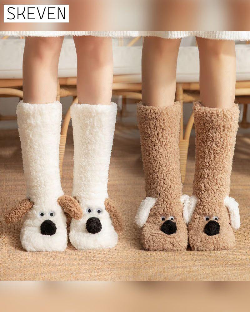Cute Plush Dog Socks