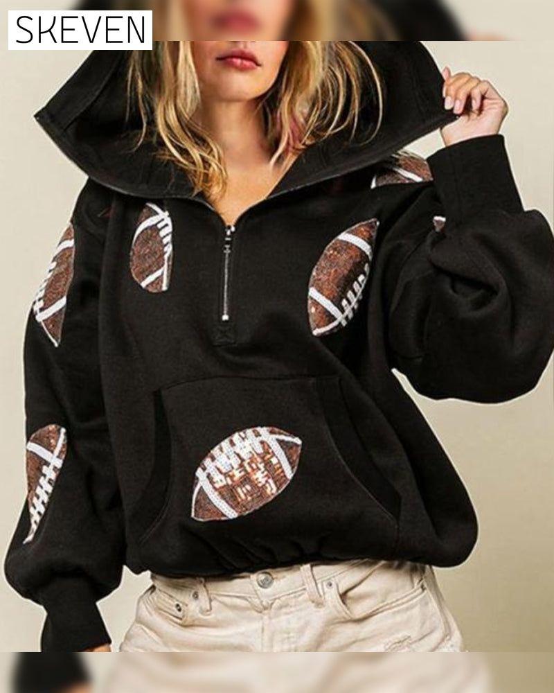 Rugby-Pailletten-Hoodie