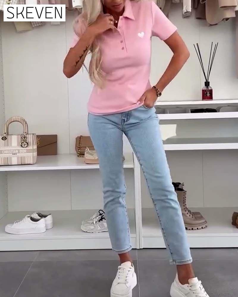 Polo à revers uni coupe slim