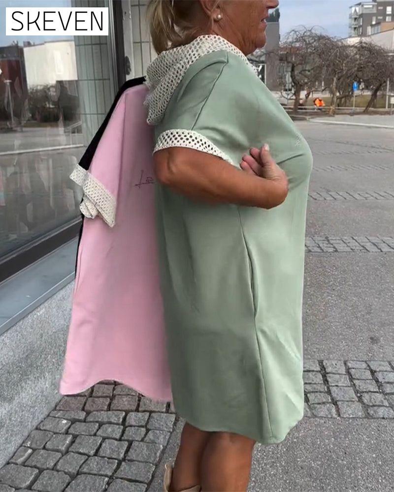 Lässiges, lockeres Kapuzenkleid