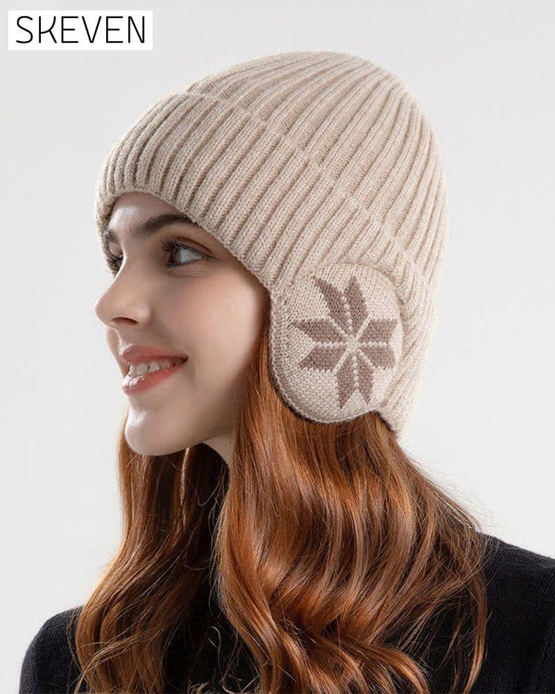 1 Stück Damen-Wintermütze mit Fleecefutter und Fleeceohren