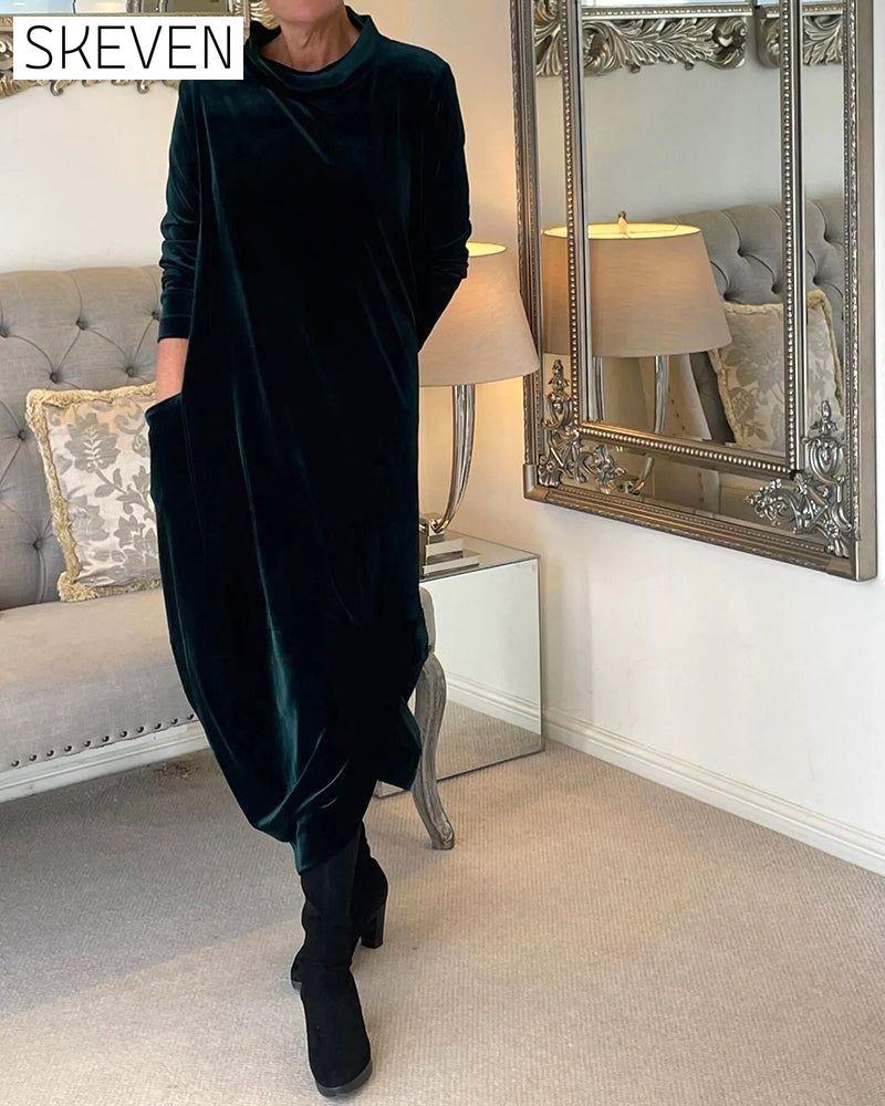Pocket stand collar dress 2023 f/w 23BF casual dress casual dresses clothes Dresses evening dresses