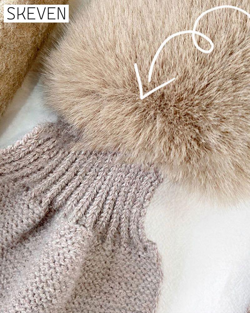 Fashionable Knitted Patchwork Fur Scarf