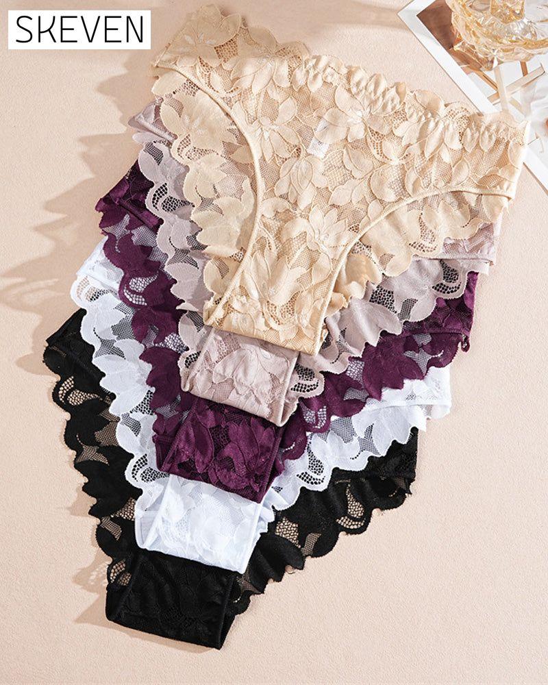 Damen-Slip aus halbtransparenter Spitze