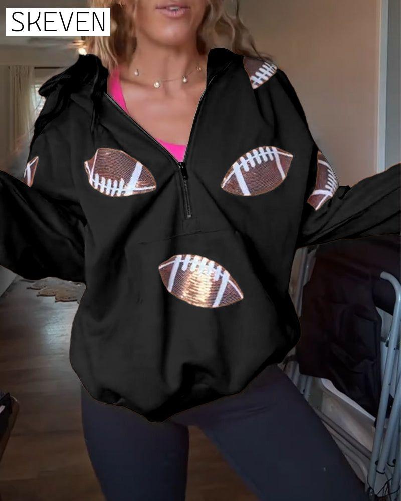 Rugby-Pailletten-Hoodie