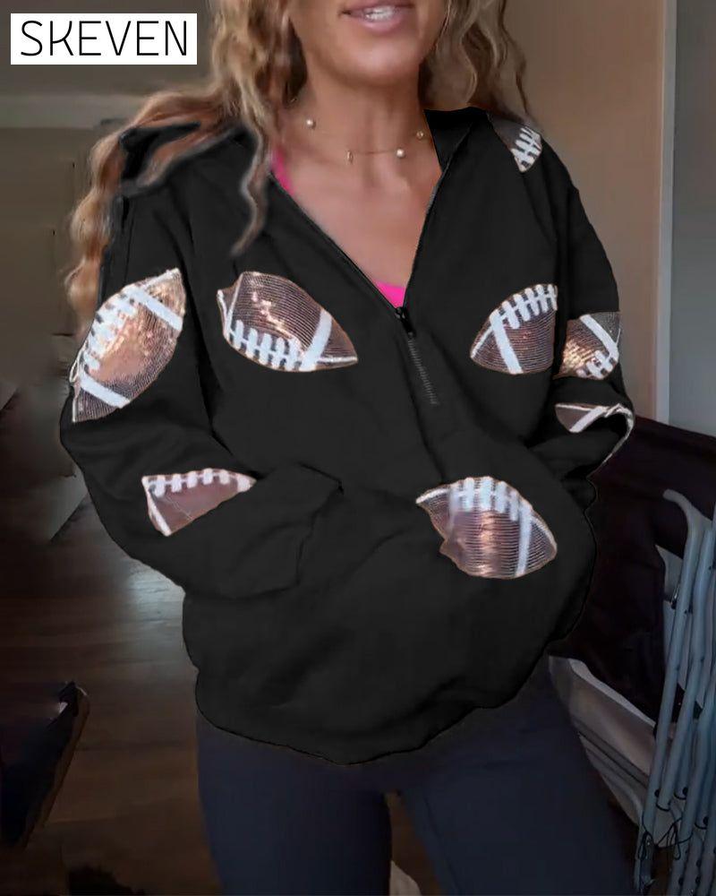 Rugby-Pailletten-Hoodie