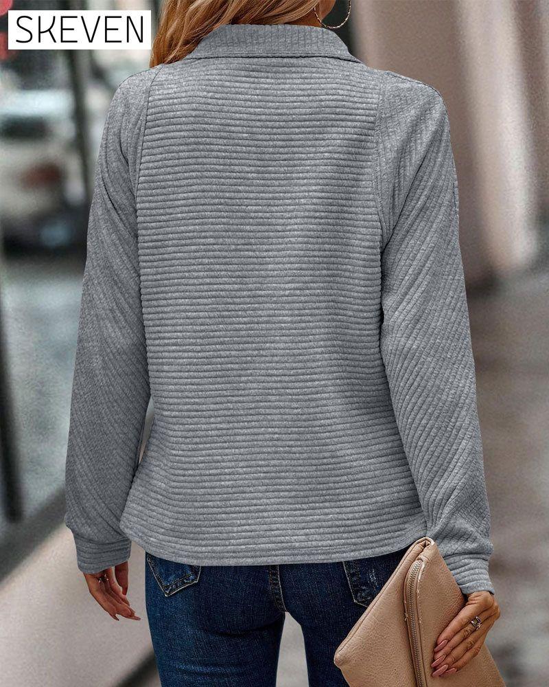 Einfarbiger Kapuzenpullover mit Reißverschluss