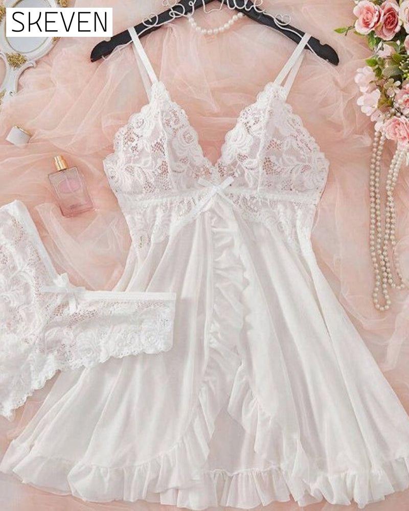 See-Through Mesh Sexy Nightdress Set