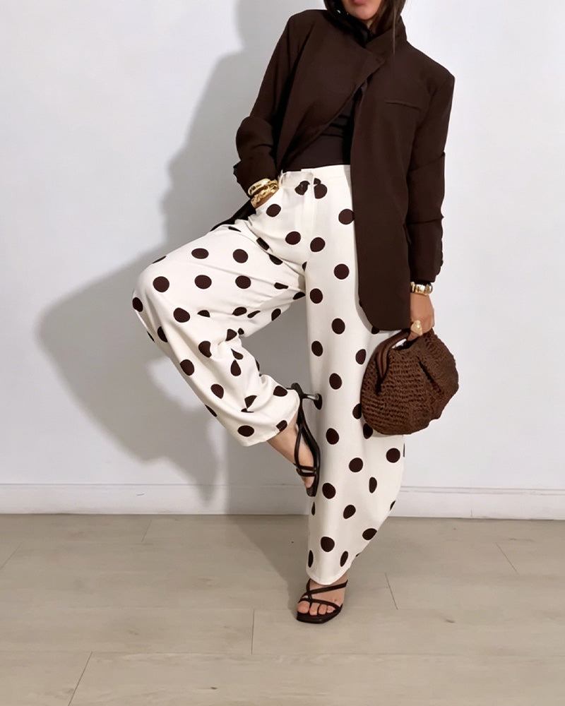 Vintage Polka Dot Casual Harem Pants
