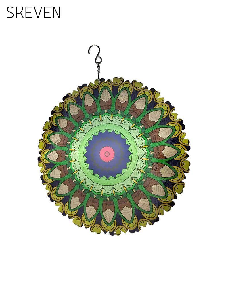 Buntes, sich im Wind drehendes 3D-Mandala