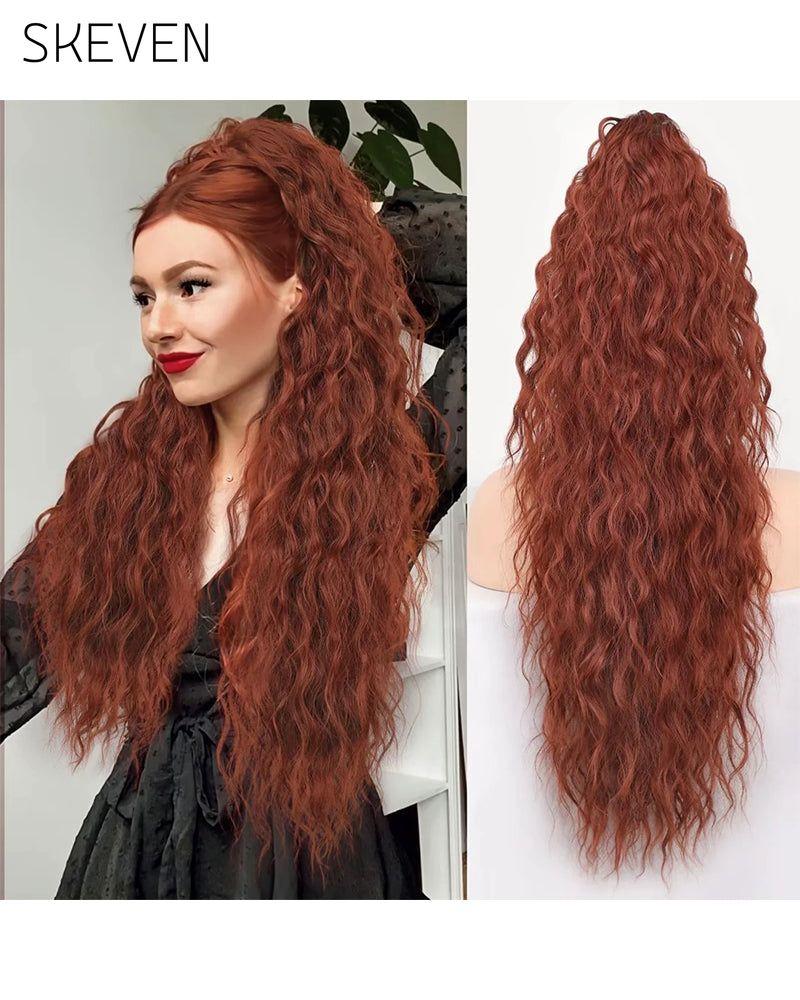 Extension de cheveux bouclés, ondulés et frisés avec queue de cheval