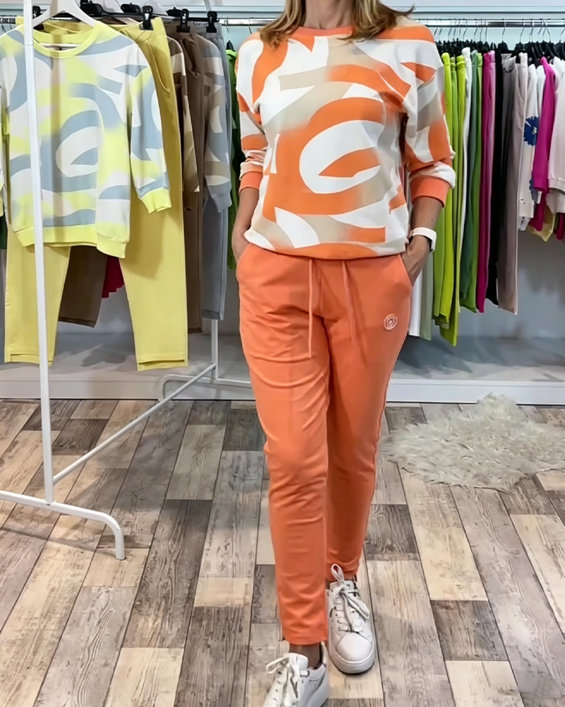 Geometric Pattern Sports Casual Set