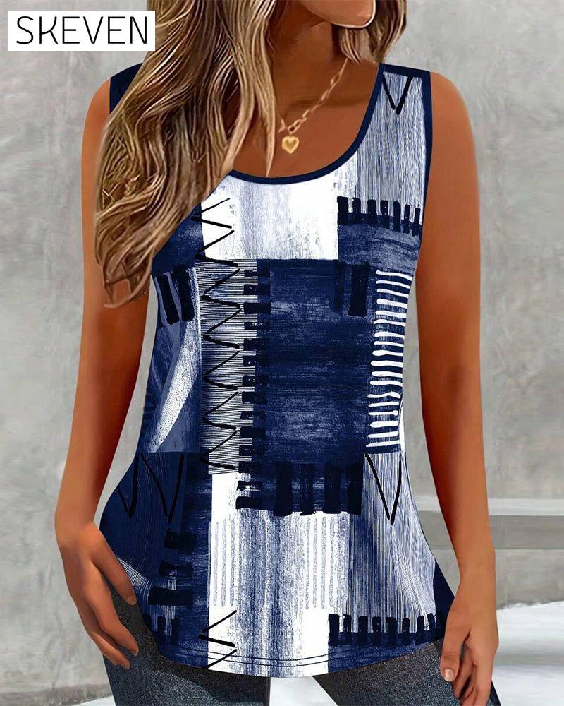 Ärmelloses Tanktop mit Vintage-Print