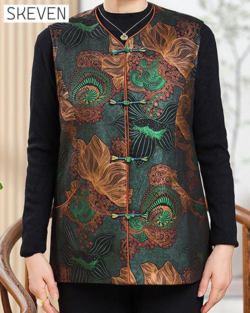Retro-Chic Weste mit orientalischer Blumenstickerei