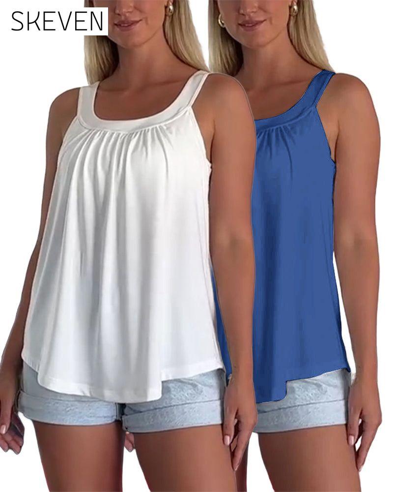 Set aus trägerlosem, plissiertem, einfarbigem Tanktop