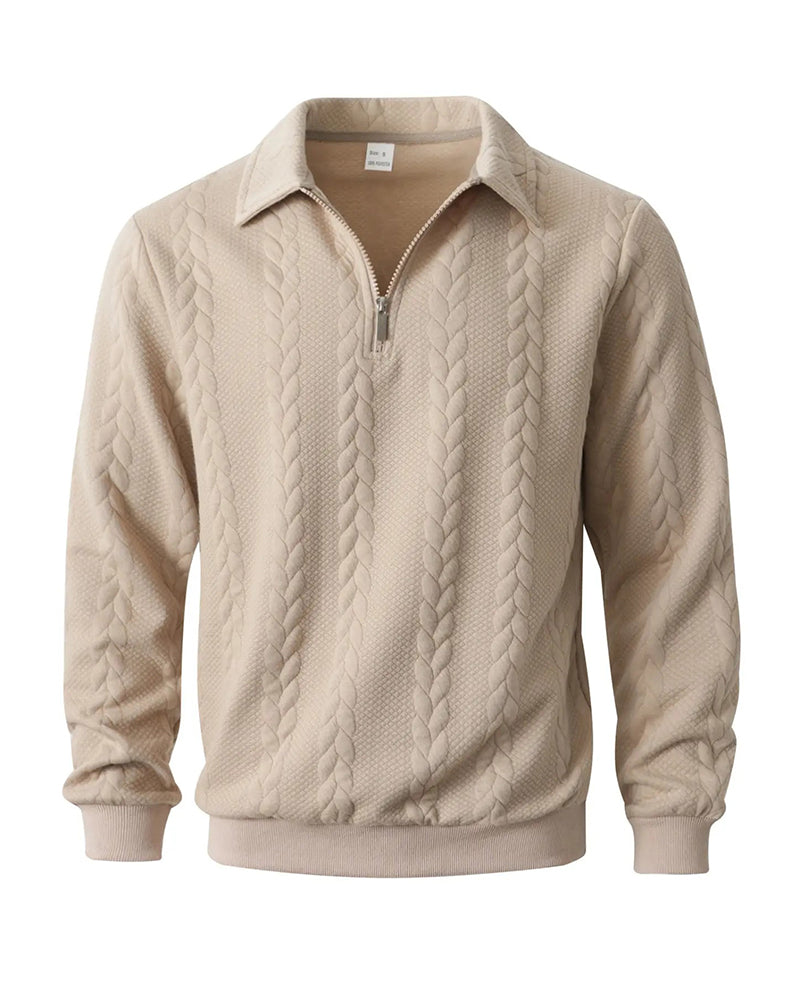 Lapel Half Zipper Casual Hoodie