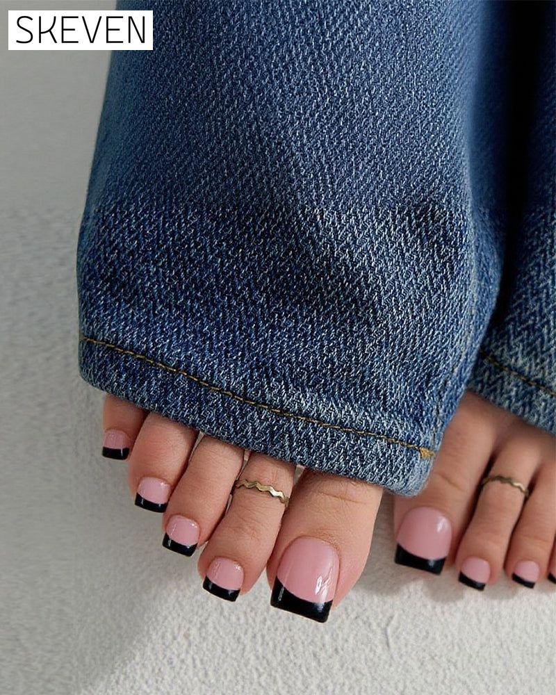 French Short Nude Toe Nails