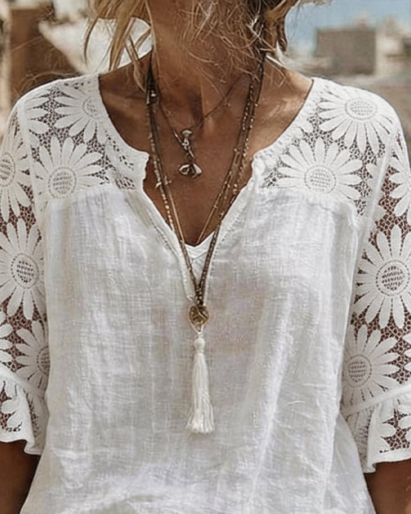 Daisy Lace Patchwork Blouse