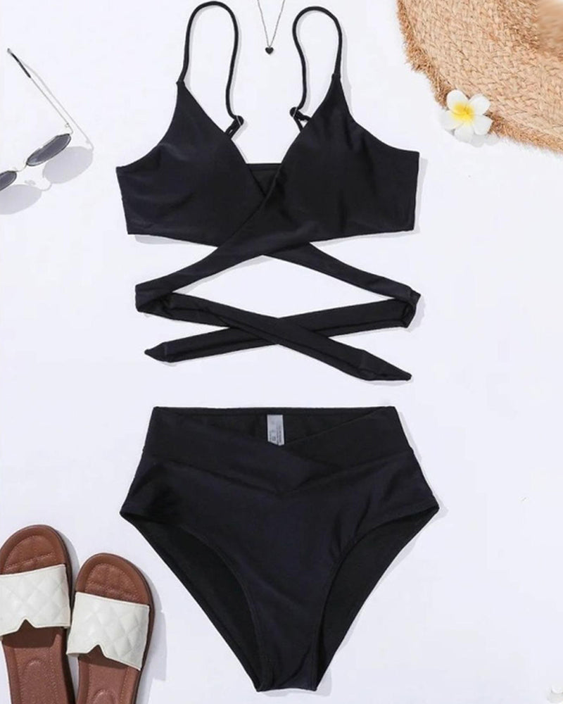 Solid-Color Two-Piece Bikini
