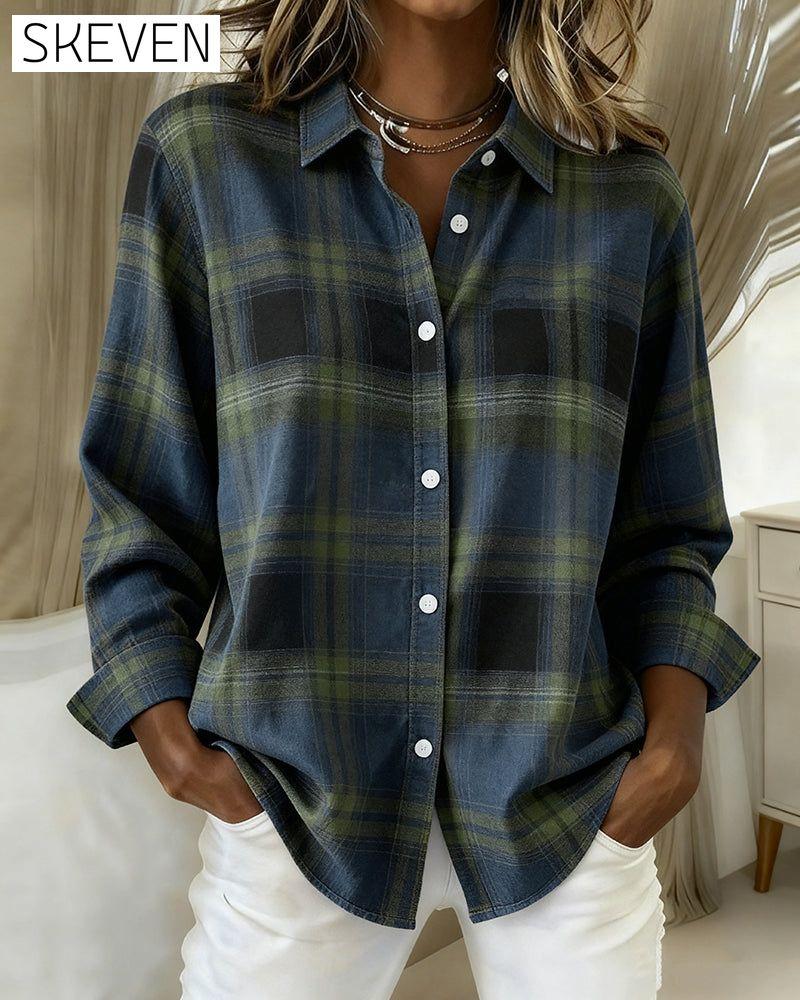 Chemise à carreaux à revers