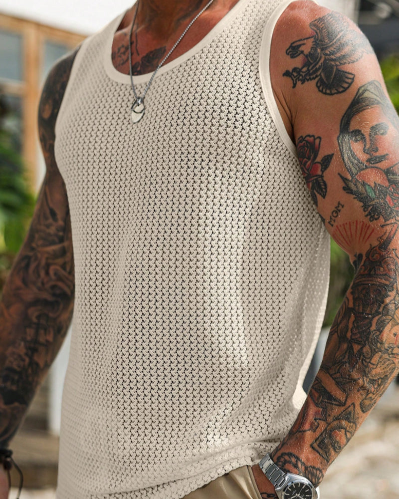 Mesh Hollow Out Tank Top