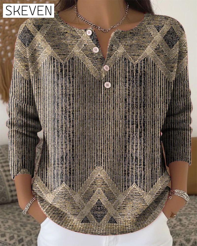 Eleganter Retro-Pullover mit Knopfleiste