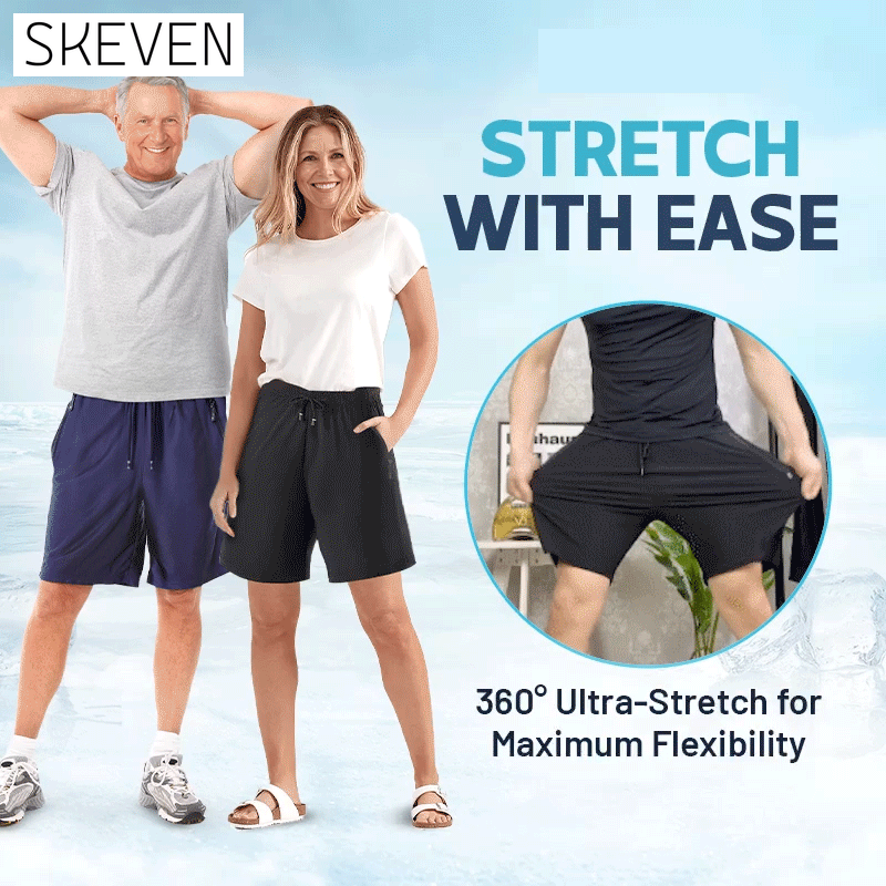 Short unisexe en soie glacée extensible à séchage rapide