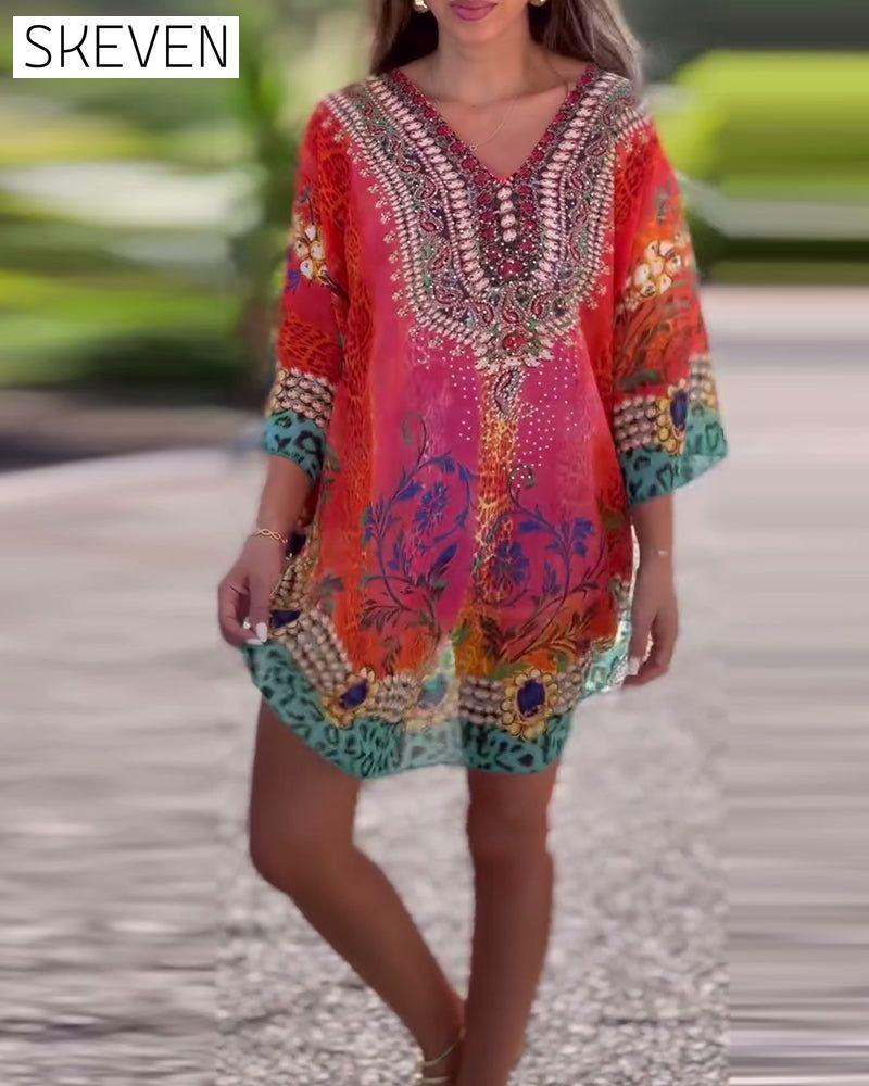Ethnic Print Blouse