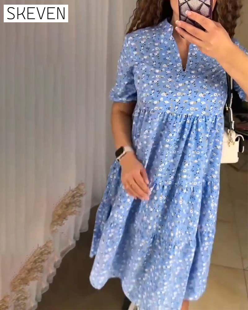 Loose floral casual dress