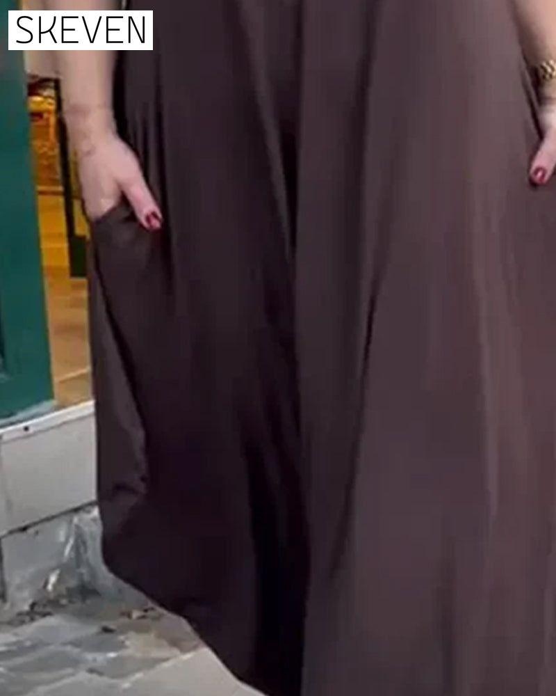 Robe tendance ample à col montant