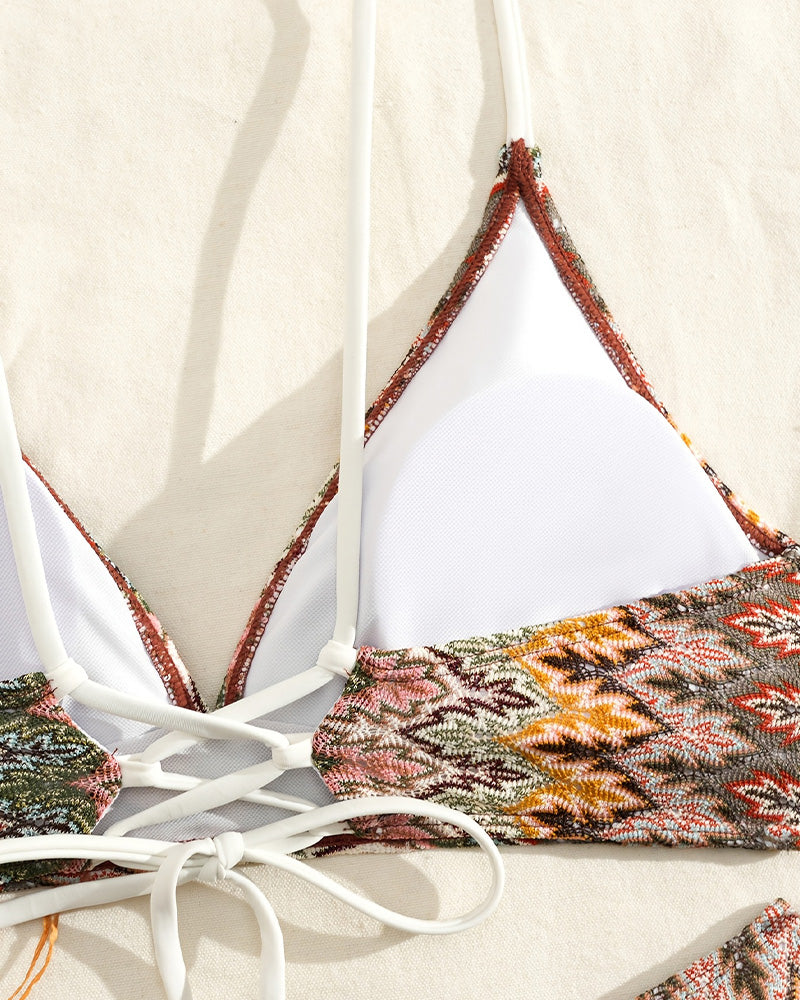 Print Twist Triangle Bikini