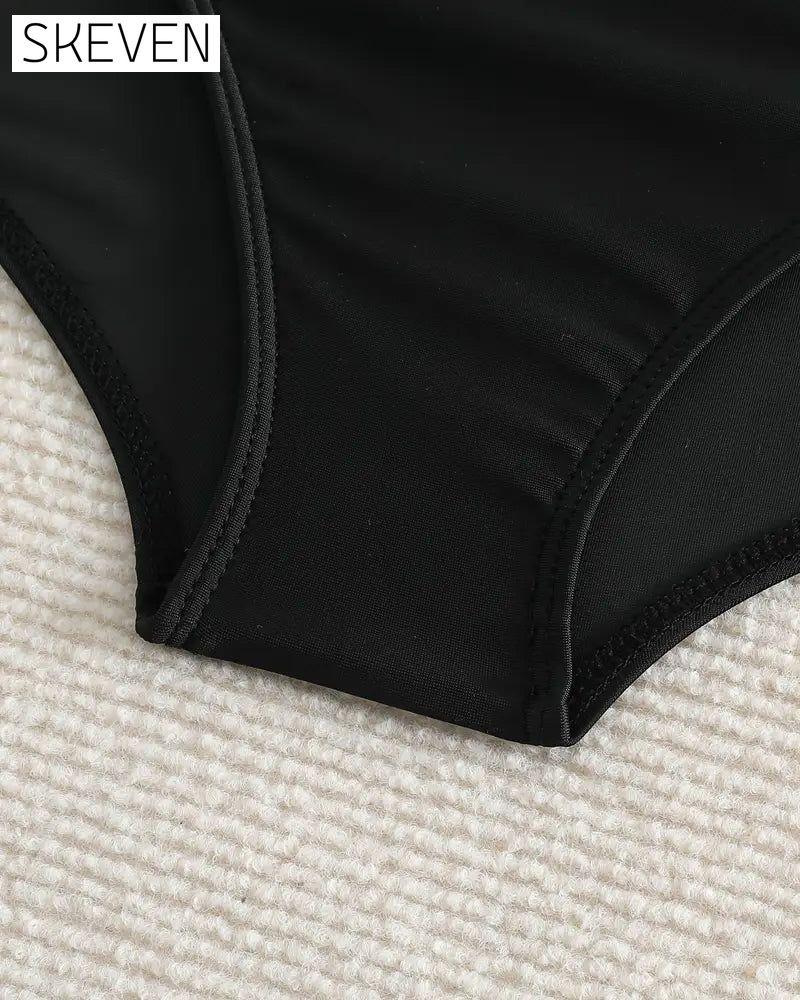 Pleated Solid High Waist Swimwear Bottom