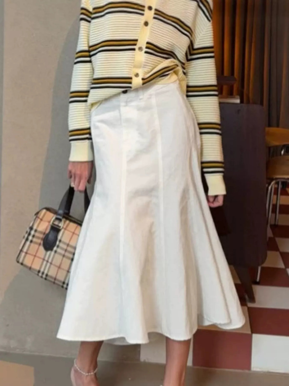 High-Waisted Mermaid Midi Skirt