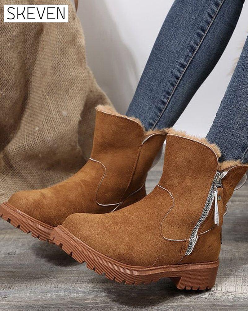 Damen-Winterfleece-Schneestiefel