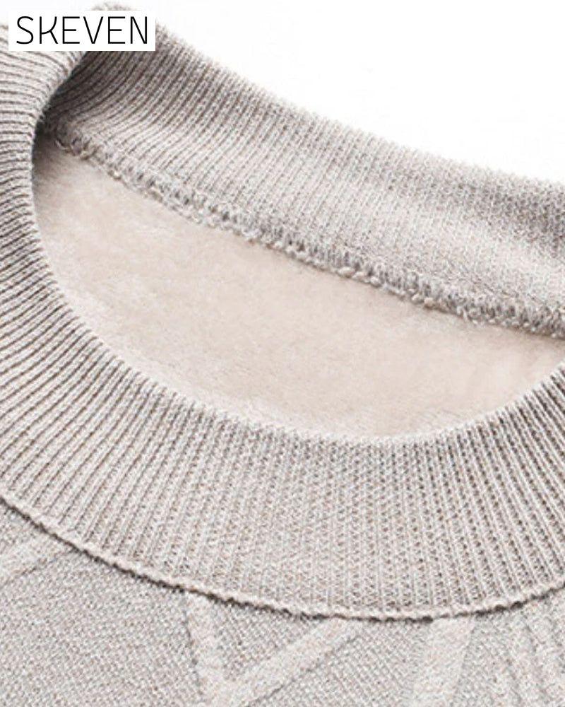 Men's Winter Plush-Lined Warm Knitted Sweater