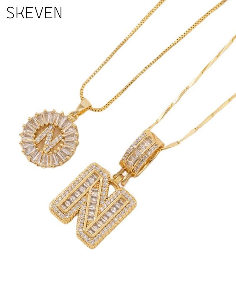 Initial Letter Pendant Necklaces -2 Pack