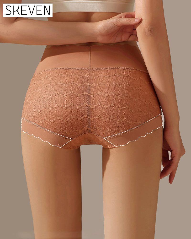 Atmungsaktive, nahtlose Spitzenhöschen mit hohem Bund