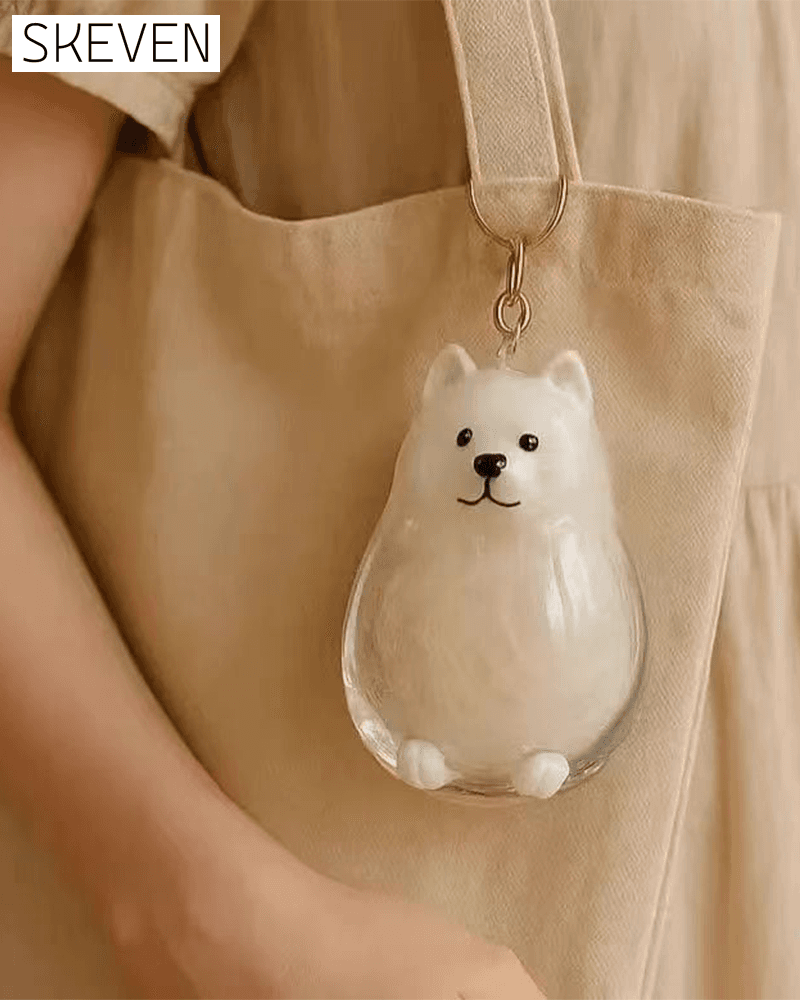Dog Hair Keepsake Keychain - Memory Capsule Pendant