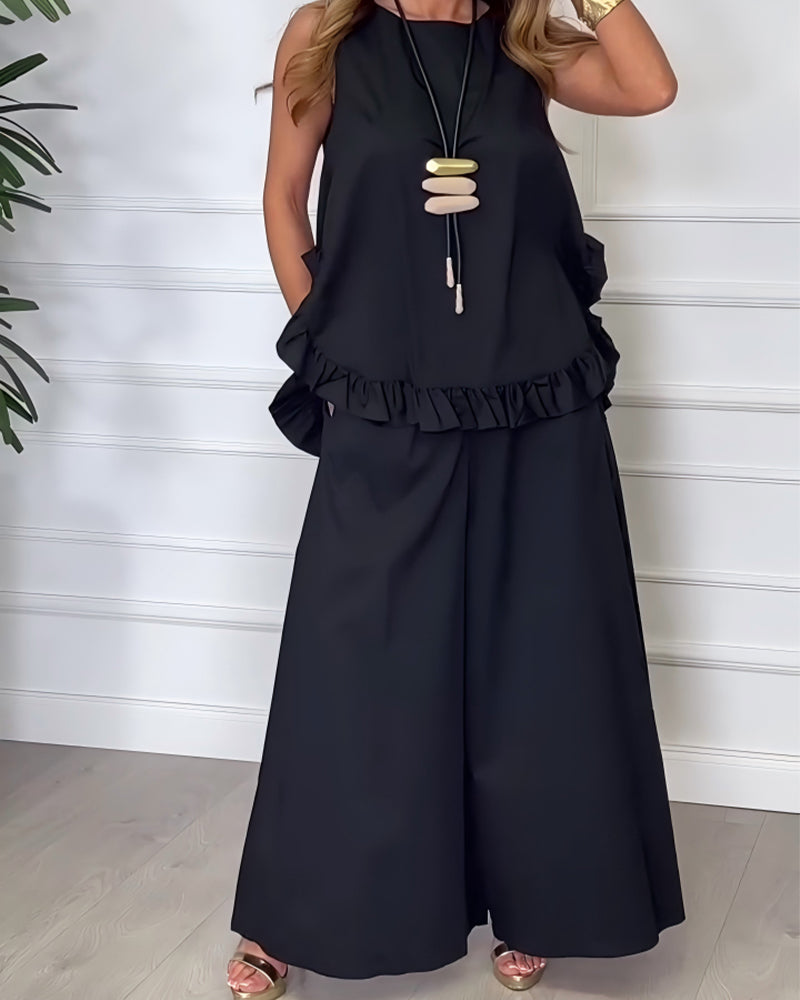 Sleeveless Lace Hem Camisole Blouse